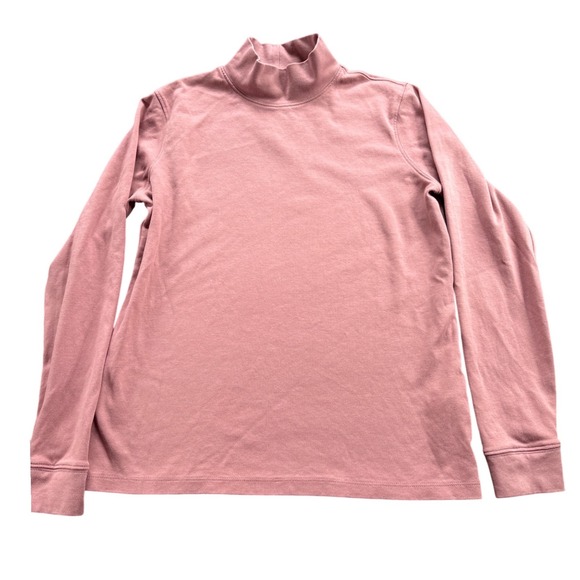 L.L. Bean Tops - LL Bean Womens XS Pink Mock Neck Long Sleeve 100% Cotton‎ Top 188453 Regular Fit